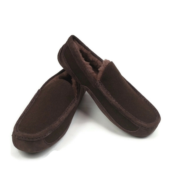 UGG Ascot Wool Suede Moc Toe Slippers Sz 10 - Picture 3 of 12